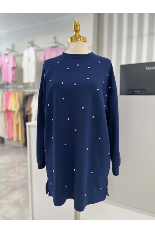 Taşlı Tunik 170088 - Lacivert - TEK BEDEN - AZRA05387-44968