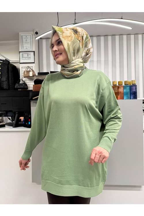 Düz Merserize Tunik 3177 - Mint Yeşili - TEK BEDEN - AZRA05401-58214