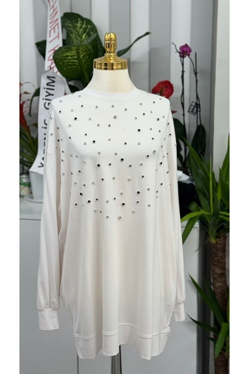 İkoll Taş Çakmalı Tunik 33013 - Ekru - TEK BEDEN - AZRA05487-46006