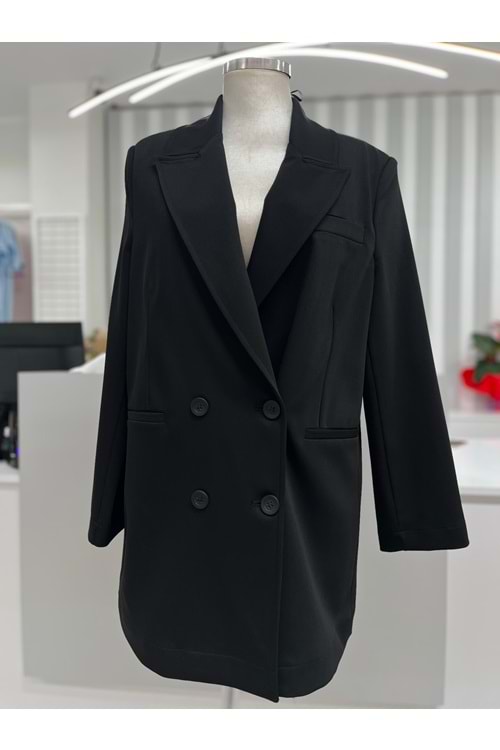 İkoll Kruvaze Viscon Blazer Ceket 34414 - Siyah - M - AZRA05490-46022