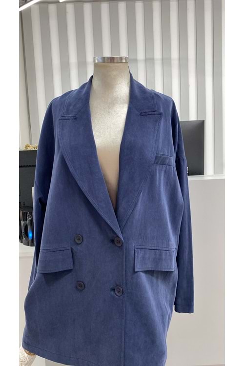 İkoll Oversize Modal Ceket 34453 - Lacivert - TEK BEDEN - AZRA05495-46044