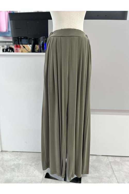 Pileli Modal Pantolon 4369 - Haki - L - AZRA05580-46265