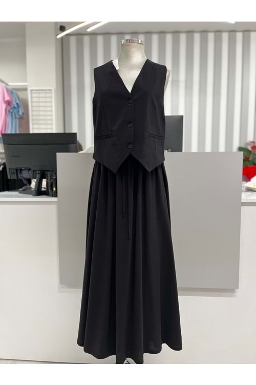 Yelekli Modal Takım 35117 - Siyah - L - AZRA05586-46317