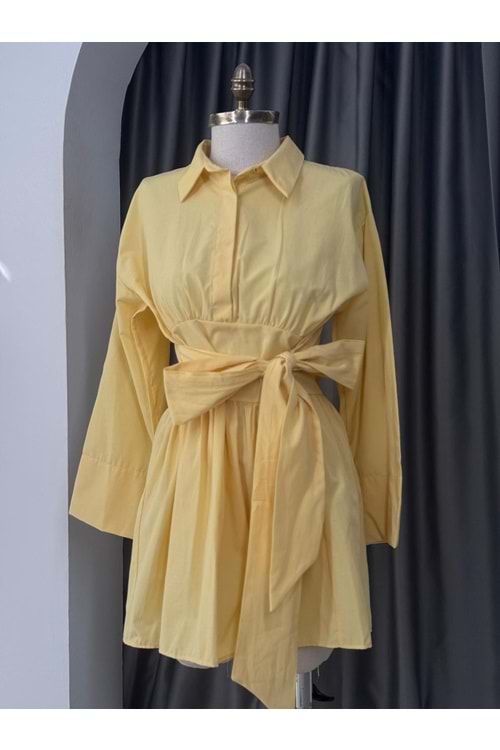 Bağlamalı Gömlek 903 - Sarı - L-XL - AZRA05690-46868