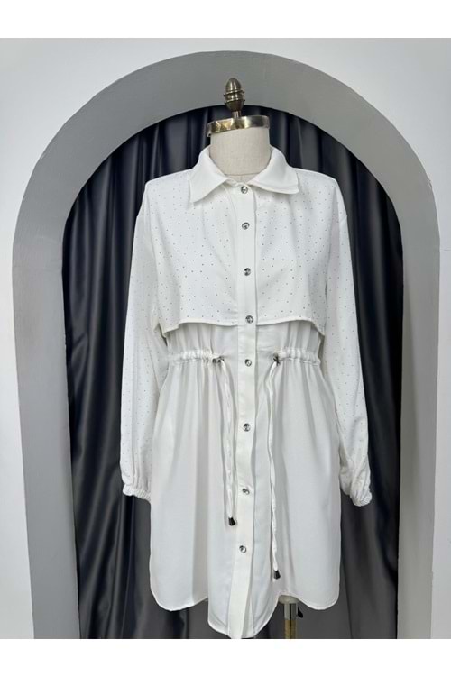 Serpme Pullu Kap 140108 - azra fashion - Beyaz - 40 - AZRA05719-47143