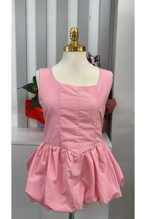 Balerin Bluz 7182 - Pembe - L - AZRA05805-47833