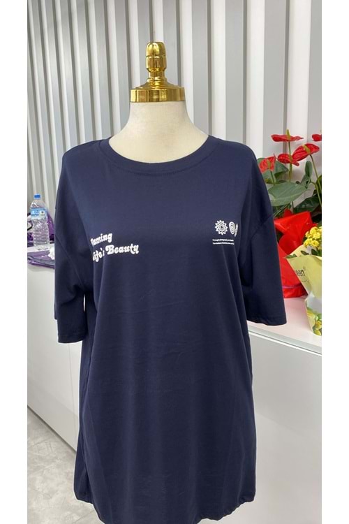 Framing Baskılı Tişört 4402 - Lacivert - M - AZRA05822-47992
