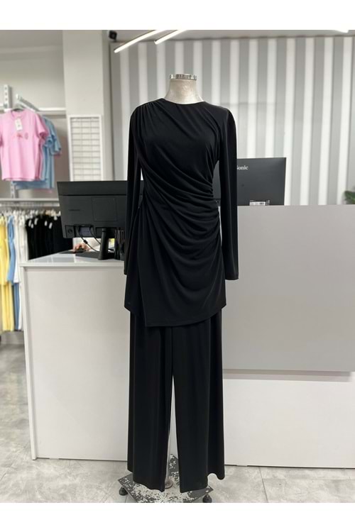 Büzgülü Lüks Takım 14349 - Siyah - L