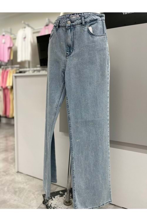 Kurdela Taşlı Kot Pantolon 190048 - Mavi - 36
