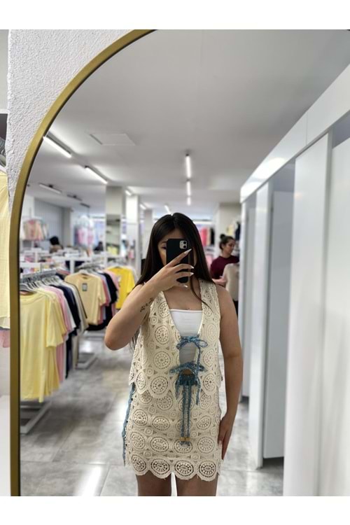 Kotlu Etek 2797 - azra fashion - Mavi - M