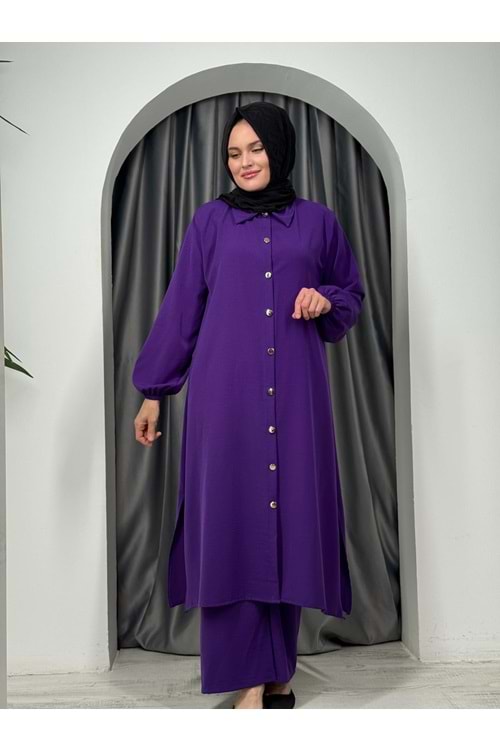 Uzun Tunikli İkili Takım 5627 - Mor - 46-48