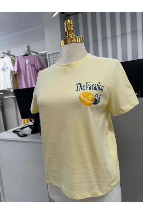 Limon Baskı T-shirt 10620 - Sarı - L