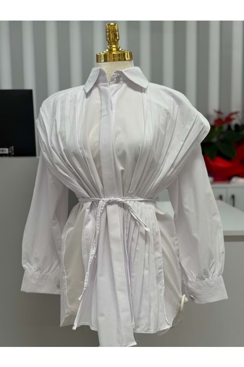 Üst Pilise Gömlek 945 - Beyaz - L-XL