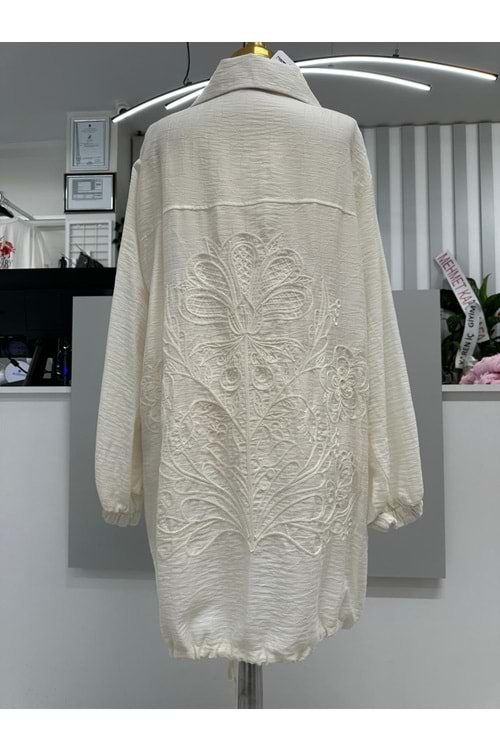 Arkası Nakışlı Kap 3262 - Beyaz - L-XL