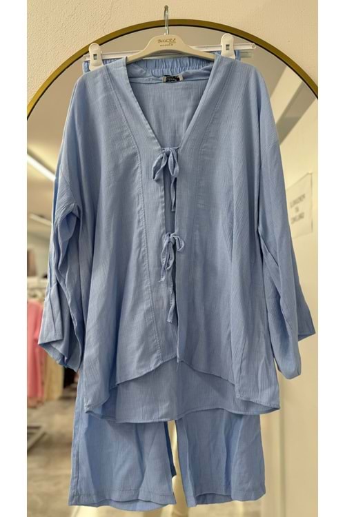 Önü Bağlamalı Çilek Takım 571 - Mavi - L-XL