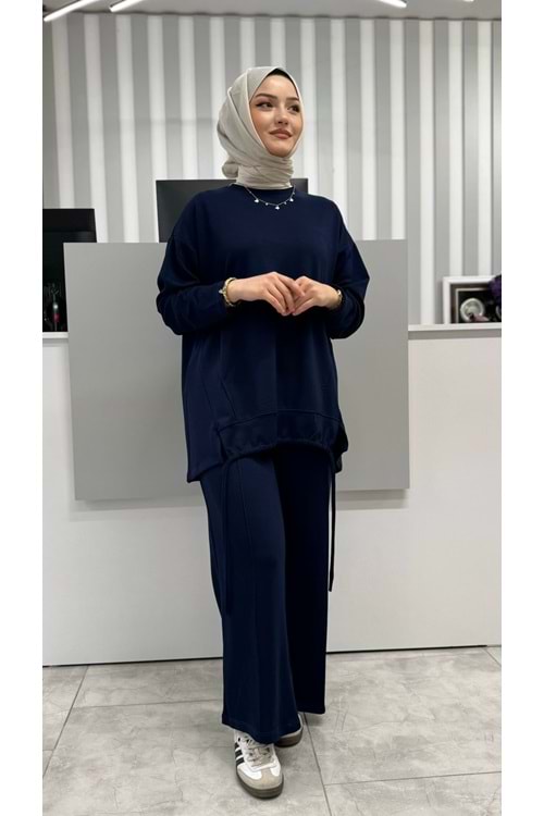 Oysho Biyeli Asimetrik Salaş Takım 3415 - azra fashion - Lacivert - L-XL