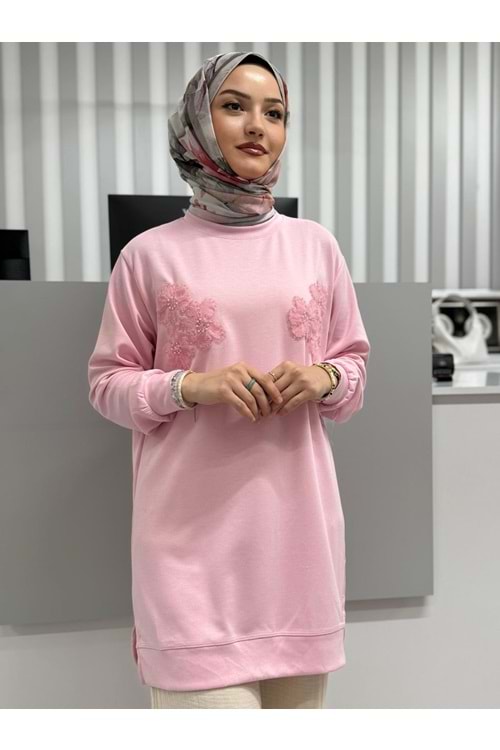 Çiçek Detaylı Oysho Tunik 26122 - Pembe - L