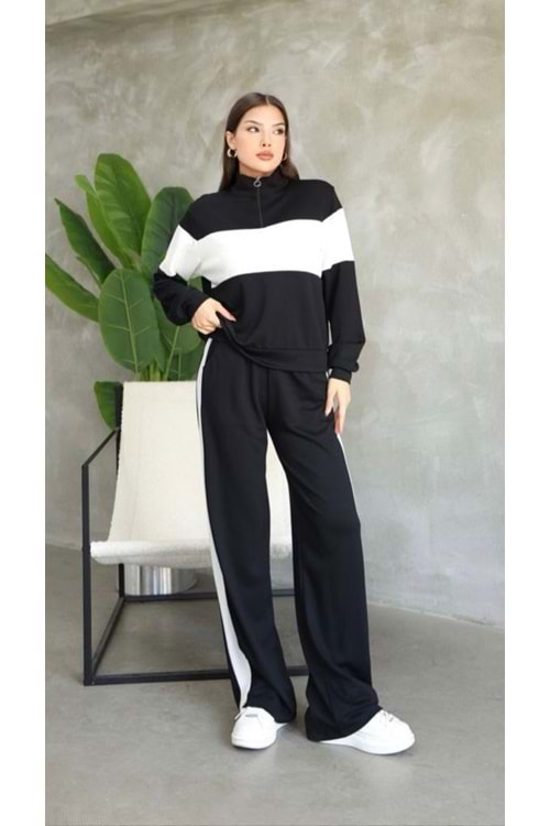 Garni Detaylı Taşlı Takım 26126 - Siyah - L