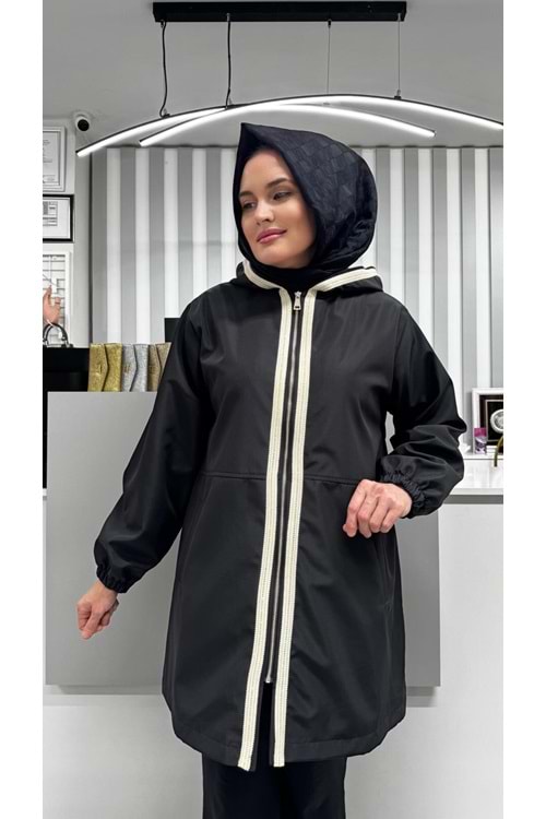 Önleri Şeritli Kap 2074 - Siyah - L-XL