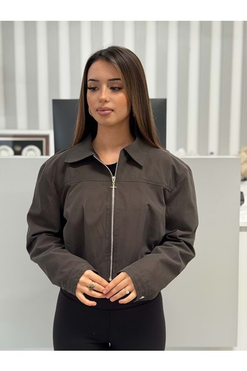 Pileli Ceket 1041 - Kahve Rengi - L