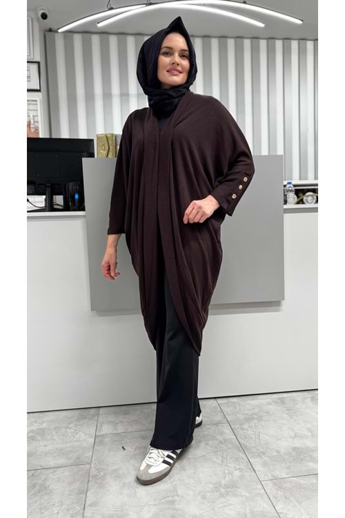 Kol Apolet Detaylı Hırka 36044 - Kahve Rengi - TEK BEDEN