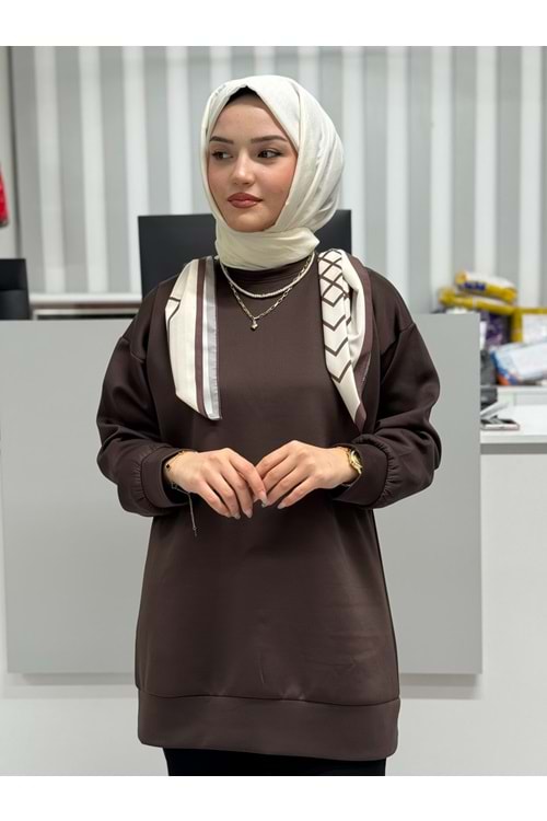 Şallı Tunik 1064 - Acı Kahve - L-XL