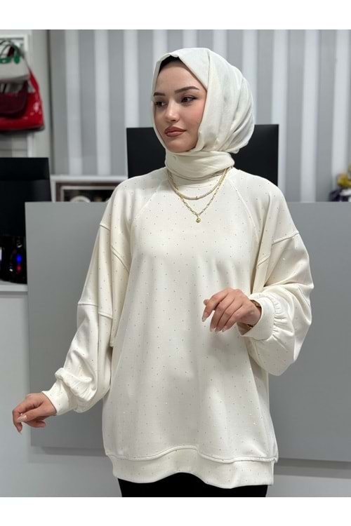 Pullu Oysho Kumaş Sweat 1054 - Ekru - S-M