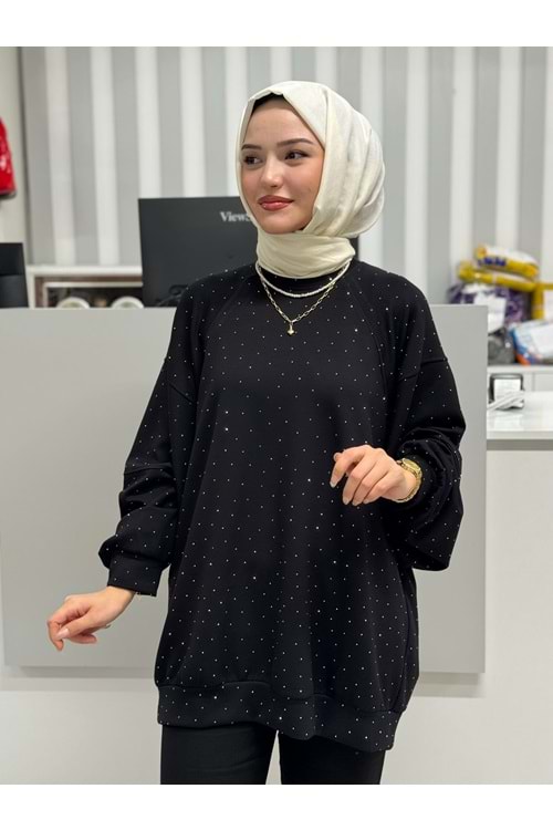 Pullu Oysho Kumaş Sweat 1054 - Siyah - L-XL