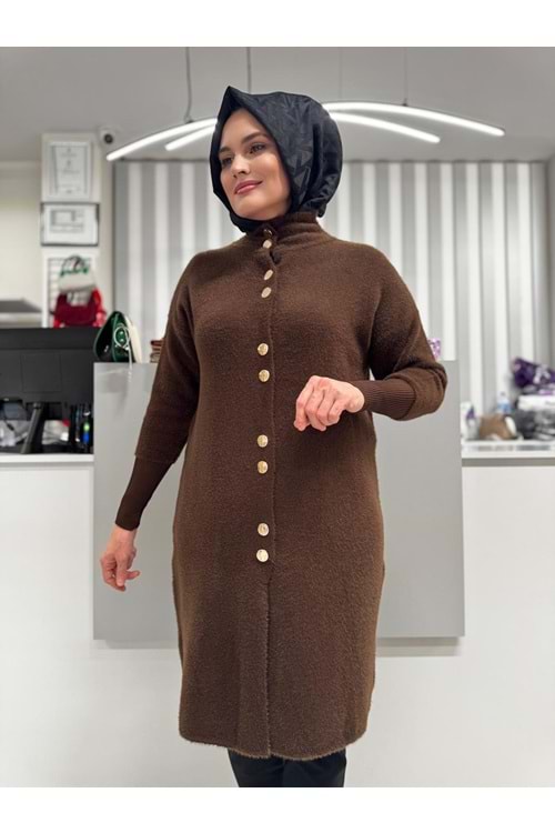 Angora Hırka 1418 - Acı Kahve - TEK BEDEN