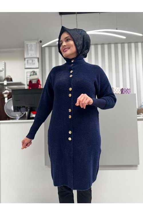 Angora Hırka 1418 - Lacivert - TEK BEDEN