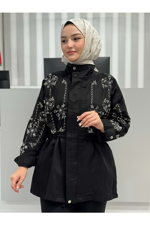 Lüks Taşlı Ceket 38163 - Siyah - L