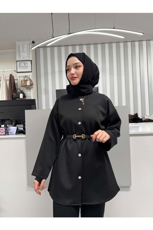 Skuba Kumaş Ceket 1101 - Siyah - L-XL