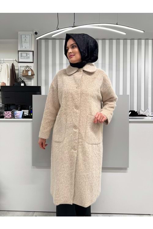 Peluş Uzun Kaban 0035859 - Kum - TEK BEDEN - AZRA07045-56587