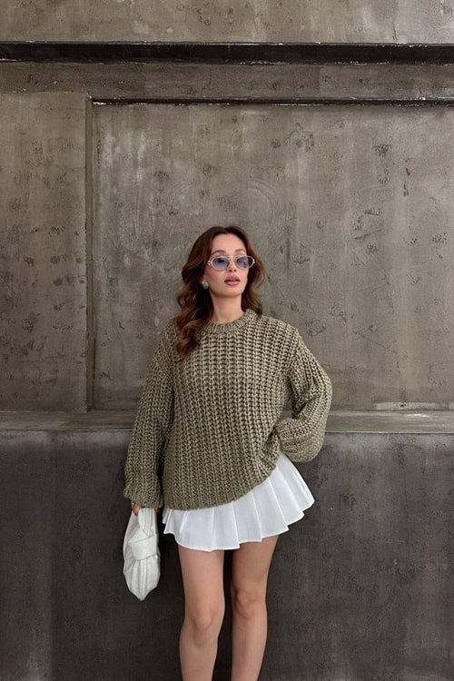 El Örgüsü Ophelia Triko 2486 - Yeşil - TEK BEDEN - AZRA07061-56670