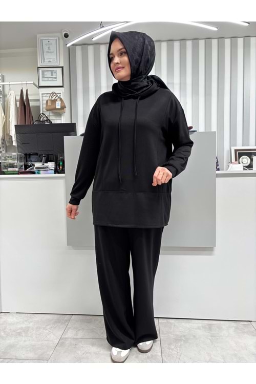Kapşonlu Takım 1104 - Siyah - 46-48 - AZRA07084-56813
