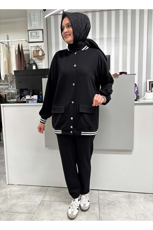 Kol Ve Etek Ucu Ribanalı Takım 1106 - Siyah - L - AZRA07088-56848