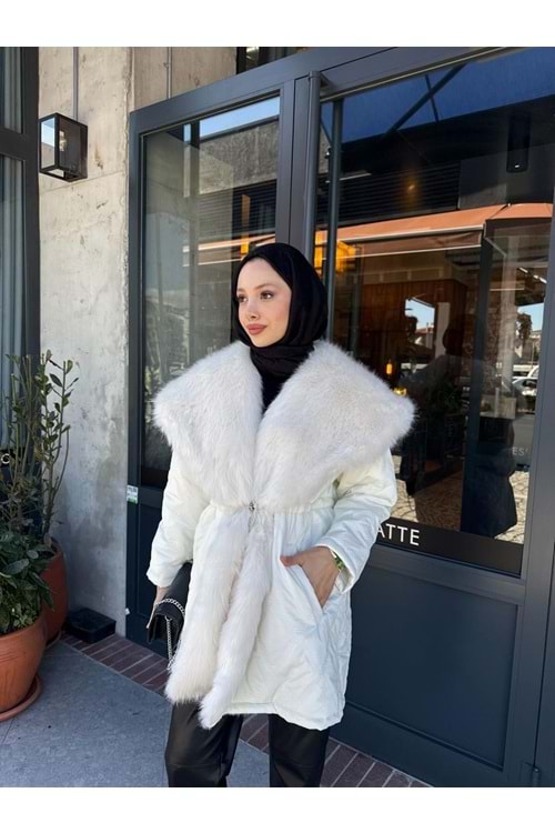 Kürkü İthal Mont 6171 - Ekru - TEK BEDEN - AZRA07195-57465