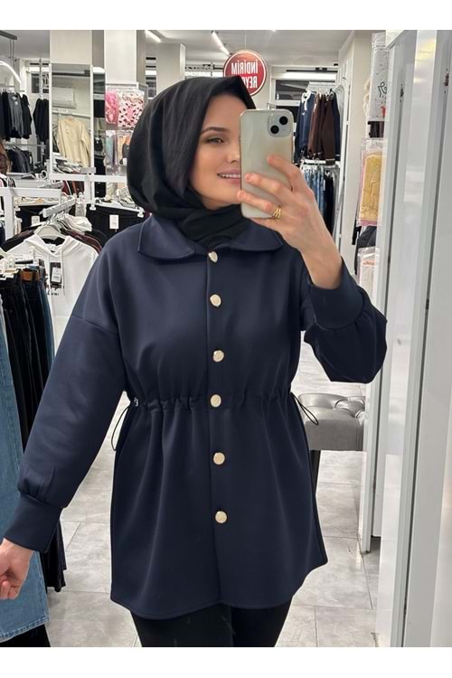 Beli Lastikli Ceket 1134 - Lacivert - L-XL - AZRA07220-57589