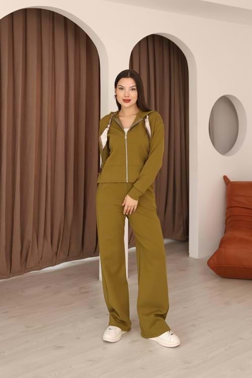 Fular Detaylı Takım 26240 - Yeşil - L - AZRA07290-Yeşil-L