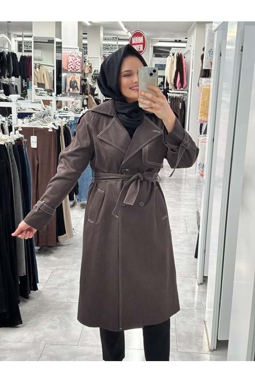 Kot Trenç 1351 - Acı Kahve - 38 - AZRA07327-Acı Kahve-38