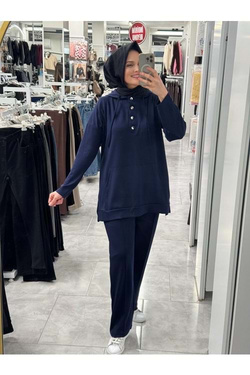 Çıtçıtlı Takım 1339 - Lacivert - L-XL - AZRA07343-Lacivert-L-XL