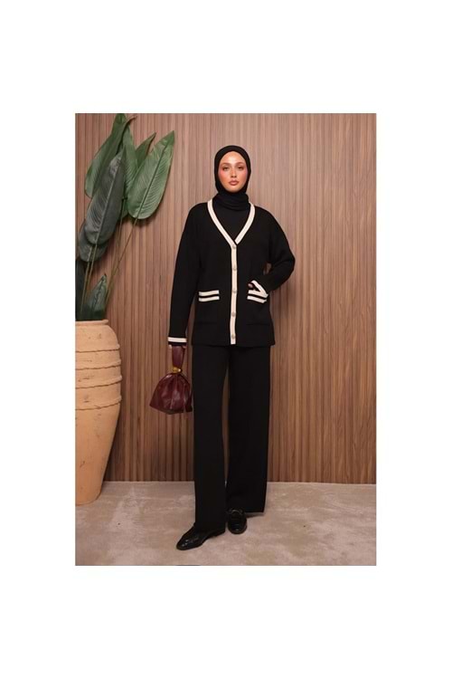Hırkalı Takım 7065 - Siyah - TEK BEDEN