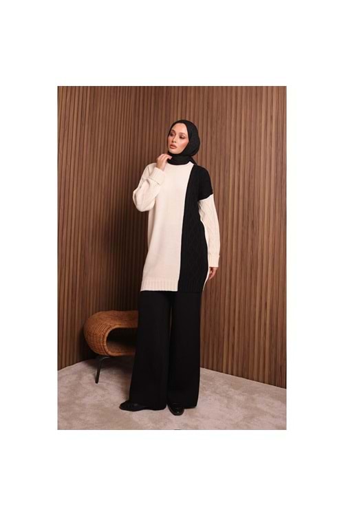 2 Renkli Triko Takım 7040 - Siyah - TEK BEDEN