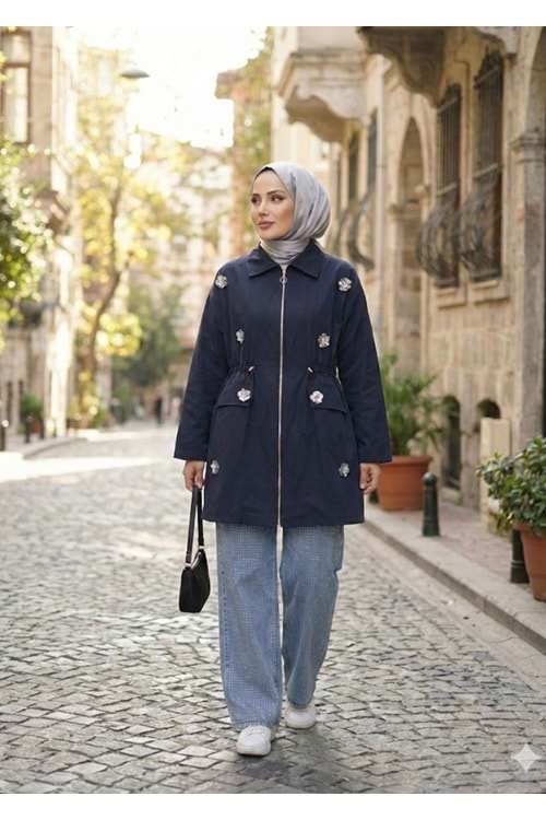 Çiçekli Kap 140237 - Lacivert - 40