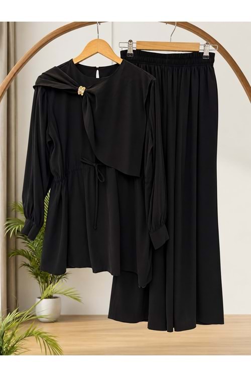 Beli Tünelli Modal Takım 22847 - Siyah - S-M