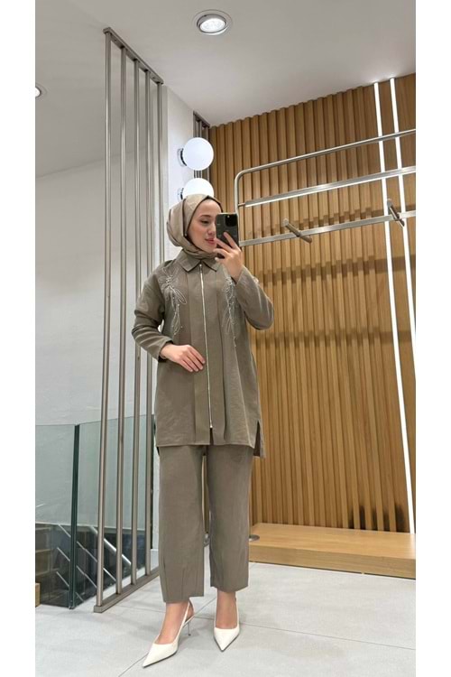 Zincir Detaylı Takım 8635 - Haki - S-M