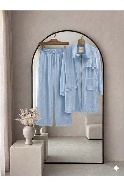 Yandan Sıkmalı Takım 3141 - Bebe Mavisi - 36 - AZRA08607-67571
