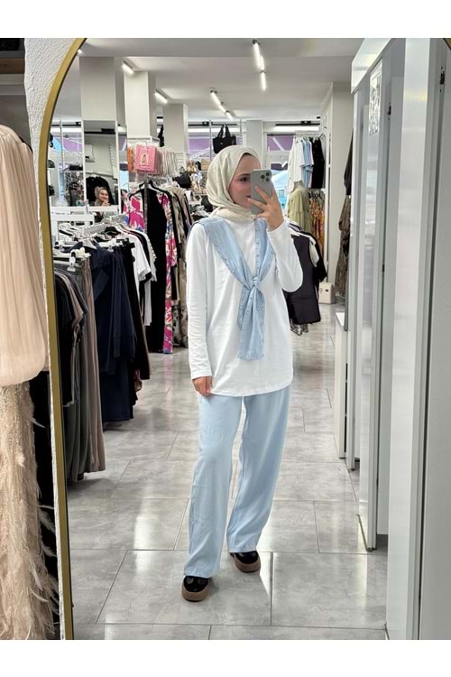 Taş Detaylı Takım 261092 - Bebe Mavisi - XL