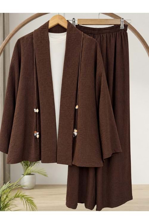 3lü Müslin Takım 22905 - Kahve Rengi - L-XL