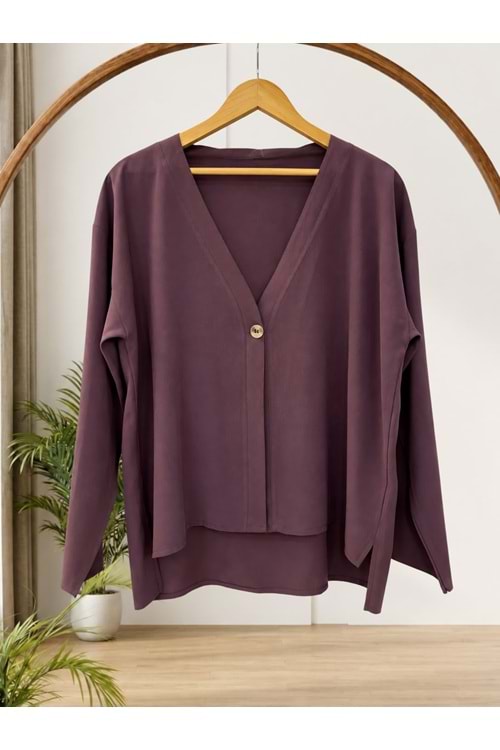 Tek Düğmeli Ceket 1637 - Bordo - L-XL